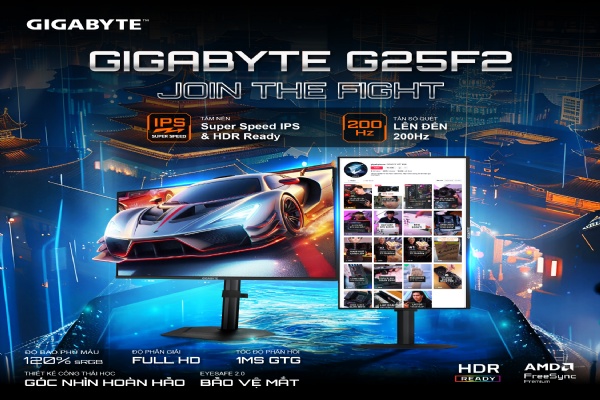 Mua 5 tặng 1 màn hình Gigabyte G25F2-EK1/GS27FA-EK2